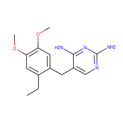 CCc1cc(OC)c(OC)cc1Cc1cnc(N)nc1N ZINC000013984256