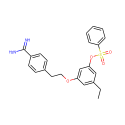 CCc1cc(OCCc2ccc(C(=N)N)cc2)cc(OS(=O)(=O)c2ccccc2)c1 ZINC000013864359