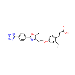 CCc1cc(OCCc2nc(-c3ccc(-c4nnn[nH]4)cc3)oc2C)ccc1CCC(=O)O ZINC000142633041