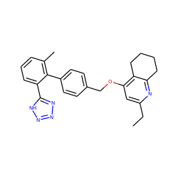 CCc1cc(OCc2ccc(-c3c(C)cccc3-c3nnn[nH]3)cc2)c2c(n1)CCCC2 ZINC000026577450