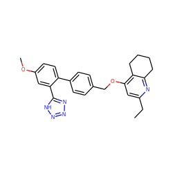 CCc1cc(OCc2ccc(-c3ccc(OC)cc3-c3nnn[nH]3)cc2)c2c(n1)CCCC2 ZINC000026577453