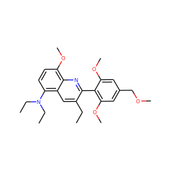 CCc1cc2c(N(CC)CC)ccc(OC)c2nc1-c1c(OC)cc(COC)cc1OC ZINC000095578991