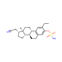 CCc1cc2c(cc1OS(N)(=O)=O)CC[C@@H]1[C@@H]2CC[C@@]2(C)[C@H]1CC[C@@H]2CC#N ZINC000029135811