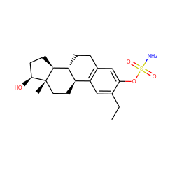 CCc1cc2c(cc1OS(N)(=O)=O)CC[C@@H]1[C@@H]2CC[C@]2(C)[C@@H](O)CC[C@@H]12 ZINC000003975453