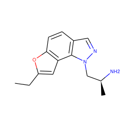 CCc1cc2c(ccc3cnn(C[C@H](C)N)c32)o1 ZINC000000009128