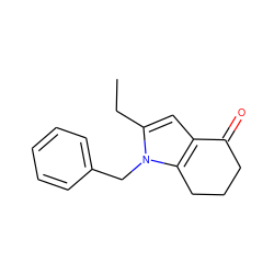 CCc1cc2c(n1Cc1ccccc1)CCCC2=O ZINC000038285032