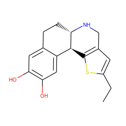 CCc1cc2c(s1)[C@H]1c3cc(O)c(O)cc3CC[C@@H]1NC2 ZINC000003808893