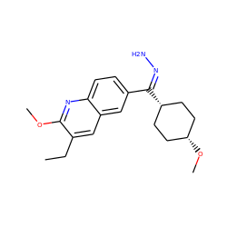 CCc1cc2cc(/C(=N\N)[C@H]3CC[C@@H](OC)CC3)ccc2nc1OC ZINC000253638446