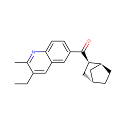 CCc1cc2cc(C(=O)[C@@H]3C[C@H]4CC[C@H]3C4)ccc2nc1C ZINC000253637566