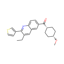 CCc1cc2cc(C(=O)[C@H]3CC[C@@H](OC)CC3)ccc2nc1-c1ccsc1 ZINC000253659902