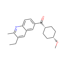 CCc1cc2cc(C(=O)[C@H]3CC[C@@H](OC)CC3)ccc2nc1C ZINC000253996183