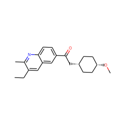 CCc1cc2cc(C(=O)C[C@H]3CC[C@@H](OC)CC3)ccc2nc1C ZINC000253638474