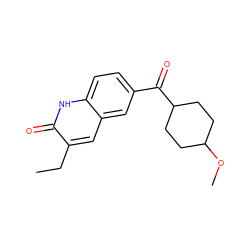 CCc1cc2cc(C(=O)C3CCC(OC)CC3)ccc2[nH]c1=O ZINC000013613063