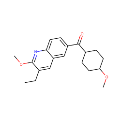 CCc1cc2cc(C(=O)C3CCC(OC)CC3)ccc2nc1OC ZINC000013613025