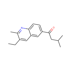 CCc1cc2cc(C(=O)CC(C)C)ccc2nc1C ZINC000013613115