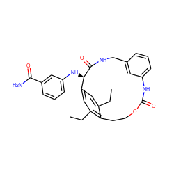 CCc1cc2cc(CC)c1CCOC(=O)Nc1cccc(c1)CNC(=O)[C@@H]2Nc1cccc(C(N)=O)c1 ZINC000144308808