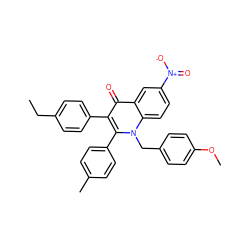 CCc1ccc(-c2c(-c3ccc(C)cc3)n(Cc3ccc(OC)cc3)c3ccc([N+](=O)[O-])cc3c2=O)cc1 ZINC001772651714