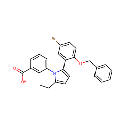 CCc1ccc(-c2cc(Br)ccc2OCc2ccccc2)n1-c1cccc(C(=O)O)c1 ZINC000040762952