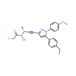 CCc1ccc(-c2cc(C#C[C@@H](C)N(O)C(=O)CCl)nn2-c2ccc(OC)cc2)cc1 ZINC000028110299