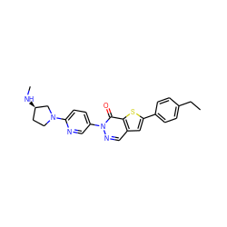 CCc1ccc(-c2cc3cnn(-c4ccc(N5CC[C@@H](NC)C5)nc4)c(=O)c3s2)cc1 ZINC000035951866