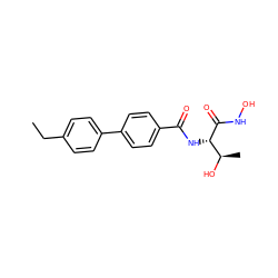 CCc1ccc(-c2ccc(C(=O)N[C@H](C(=O)NO)[C@@H](C)O)cc2)cc1 ZINC000084605209