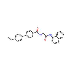 CCc1ccc(-c2ccc(C(=O)NCC(=O)Nc3cccc4ccccc34)cc2)cc1 ZINC000149405654