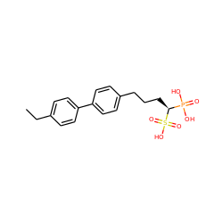 CCc1ccc(-c2ccc(CCC[C@@H](P(=O)(O)O)S(=O)(=O)O)cc2)cc1 ZINC000013746364