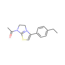 CCc1ccc(-c2csc3[n+]2CCN3C(C)=O)cc1 ZINC000013110724