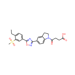 CCc1ccc(-c2nc(-c3ccc4c(c3)CCN4C(=O)CCC(=O)O)no2)cc1S(C)(=O)=O ZINC000073166703