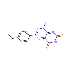 CCc1ccc(-c2nc3c(=O)[nH]c(=O)nc-3n(C)n2)cc1 ZINC000096282735