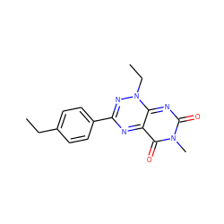 CCc1ccc(-c2nc3c(=O)n(C)c(=O)nc-3n(CC)n2)cc1 ZINC000004512036