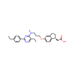 CCc1ccc(-c2ncc(CC)c(N(C)CCCOc3ccc4c(c3)CC[C@H]4CC(=O)O)n2)cc1 ZINC000028891605