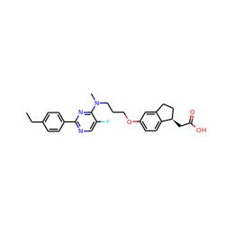 CCc1ccc(-c2ncc(F)c(N(C)CCCOc3ccc4c(c3)CC[C@H]4CC(=O)O)n2)cc1 ZINC000028891599