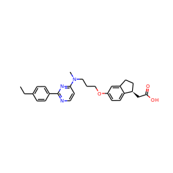 CCc1ccc(-c2nccc(N(C)CCCOc3ccc4c(c3)CC[C@H]4CC(=O)O)n2)cc1 ZINC000028891589