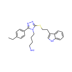 CCc1ccc(-c2nnc(SCCc3c[nH]c4ccccc34)n2CCCCN)cc1 ZINC000028463398