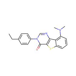 CCc1ccc(-n2cnc3c(sc4cccc(N(C)C)c43)c2=O)cc1 ZINC000013676163