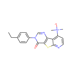 CCc1ccc(-n2cnc3c(sc4nccc([N+](C)(C)[O-])c43)c2=O)cc1 ZINC000013676183