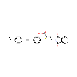 CCc1ccc(C#Cc2ccc(S[C@@H](CCN3C(=O)c4ccccc4C3=O)C(=O)O)cc2)cc1 ZINC000034801862