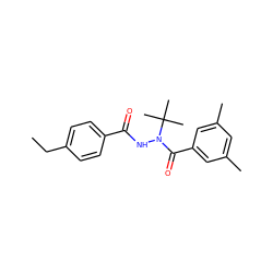 CCc1ccc(C(=O)NN(C(=O)c2cc(C)cc(C)c2)C(C)(C)C)cc1 ZINC000001092859