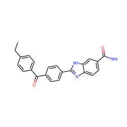 CCc1ccc(C(=O)c2ccc(-c3nc4ccc(C(N)=O)cc4[nH]3)cc2)cc1 ZINC000034524654