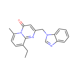 CCc1ccc(C)n2c(=O)cc(Cn3cnc4ccccc43)nc12 ZINC000096927738