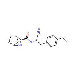 CCc1ccc(C[C@@H](C#N)NC(=O)[C@H]2N[C@@H]3CC[C@H]2C3)cc1 ZINC000145842478