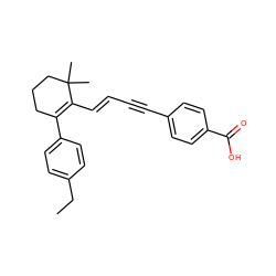 CCc1ccc(C2=C(/C=C/C#Cc3ccc(C(=O)O)cc3)C(C)(C)CCC2)cc1 ZINC000001550228