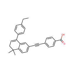 CCc1ccc(C2=CCC(C)(C)c3ccc(C#Cc4ccc(C(=O)O)cc4)cc32)cc1 ZINC000027652522