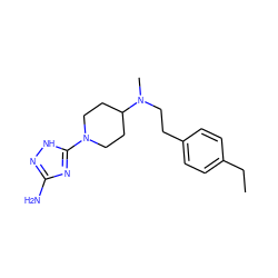 CCc1ccc(CCN(C)C2CCN(c3nc(N)n[nH]3)CC2)cc1 ZINC001772644550