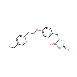 CCc1ccc(CCOc2ccc(C[C@@H]3SC(=O)NC3=O)cc2)nc1 ZINC000000968326