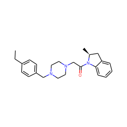 CCc1ccc(CN2CCN(CC(=O)N3c4ccccc4C[C@@H]3C)CC2)cc1 ZINC000022941422