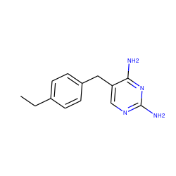 CCc1ccc(Cc2cnc(N)nc2N)cc1 ZINC000019729609