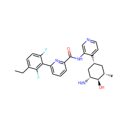 CCc1ccc(F)c(-c2cccc(C(=O)Nc3cnccc3[C@@H]3C[C@H](C)[C@@H](O)[C@H](N)C3)n2)c1F ZINC000140246087