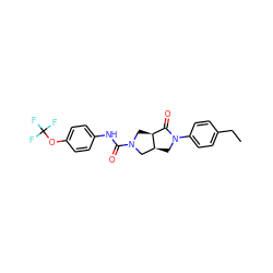 CCc1ccc(N2C[C@H]3CN(C(=O)Nc4ccc(OC(F)(F)F)cc4)C[C@H]3C2=O)cc1 ZINC000096169527